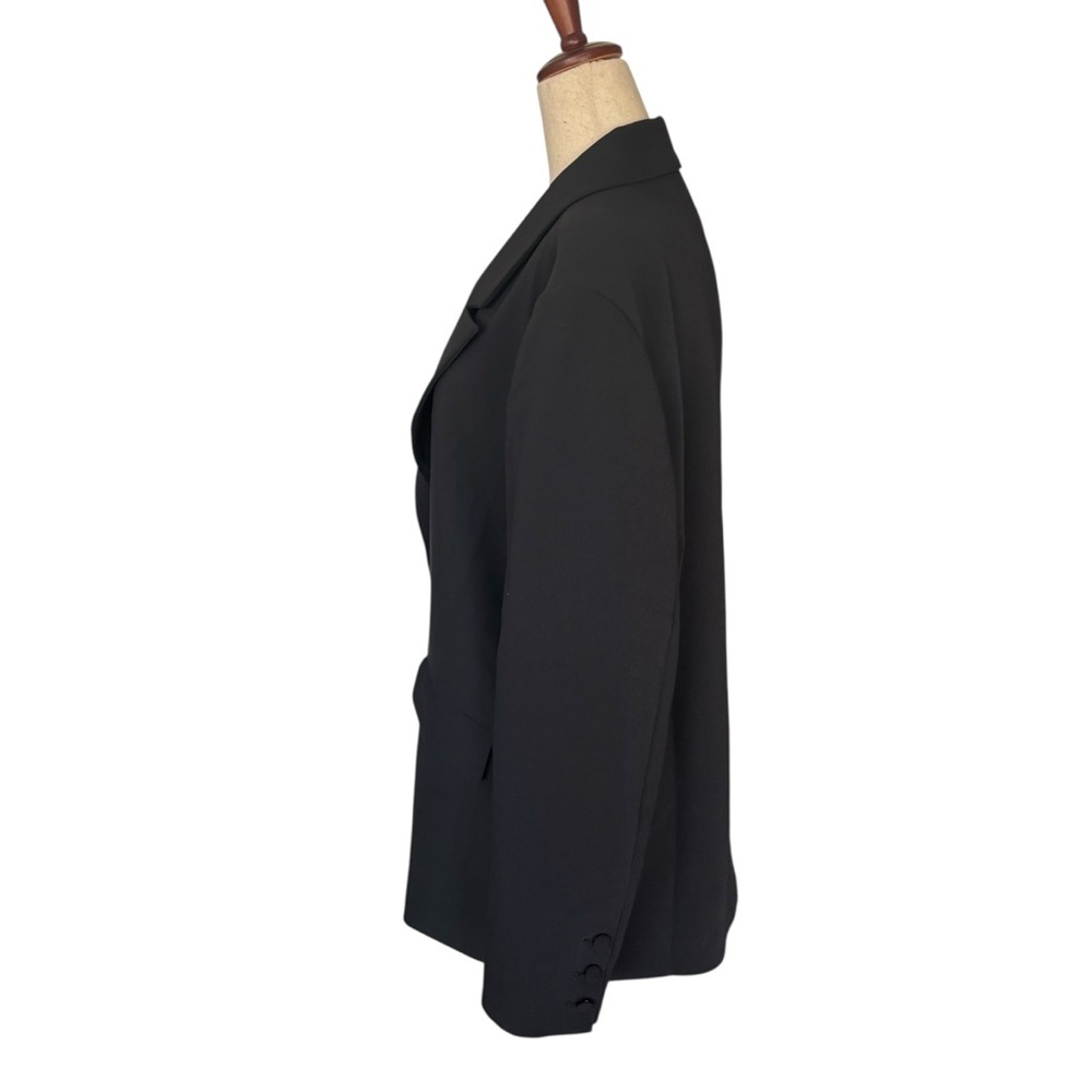 Good American Luxe Suiting Boyfriend Blazer Black Long Sleeve sz 3/4 Large - Picture 12 of 16